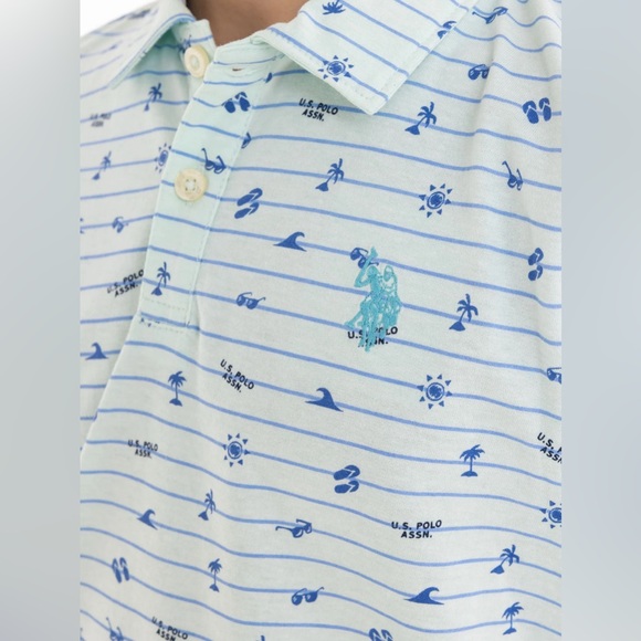 U.S. Polo Assn. Boys Printed Jersey Polo Shirt - Picture 2 of 4